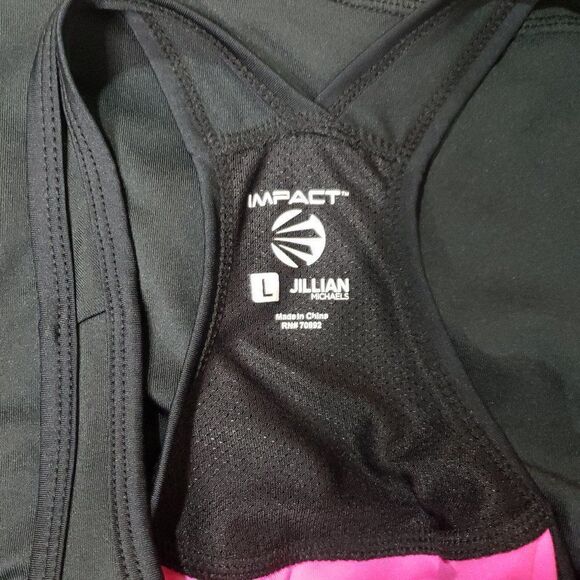 Impact Jillian Michaels hot pink black tank L - Picture 3 of 6